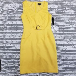 Tahari JaunitaYellow Woven Sleeveless Dress 4